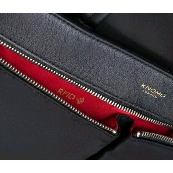 Knomo London Hanover 14in Laptop Briefcase Shoulder Work Bag Black 14x10x2 $227 - Picture 14 of 16